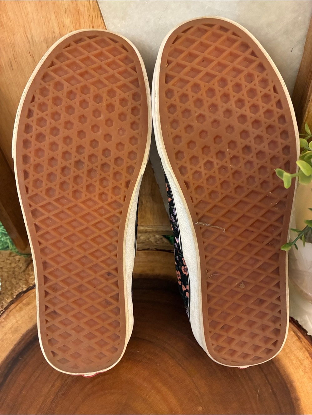 Vans Black Slip-On Sneakers with Pink & Lavender Floral Pattern - Picture 10 of 11